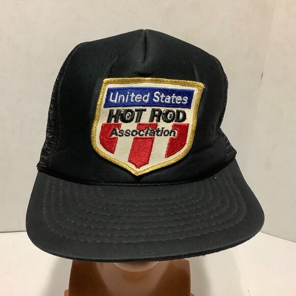 Other - Vintage United States Hot Rod Association Snap Back Trucker Hat Black